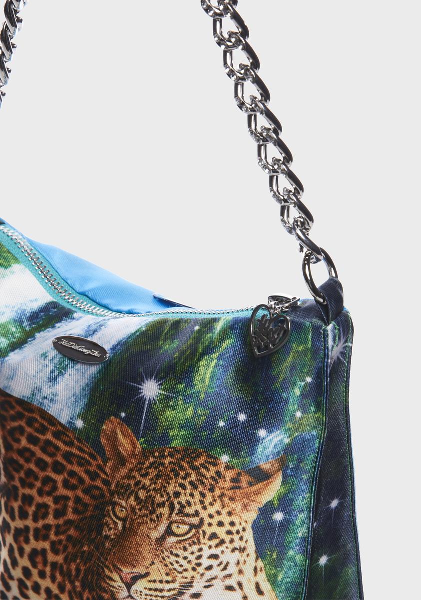 HuDieGongZhu Photo Printed Leopard Butterfly Tote Bag