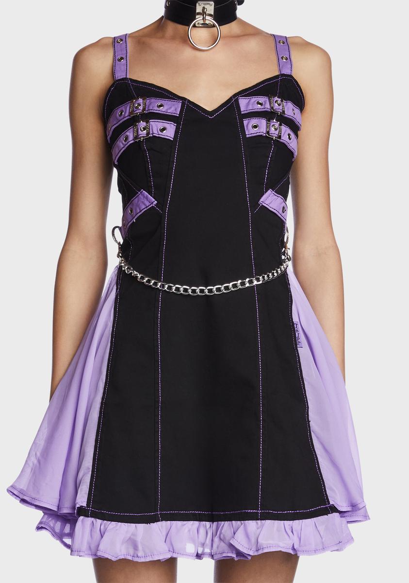 open lace back dress Tripp NYC Chiffon Trim Pleated Mini Dress