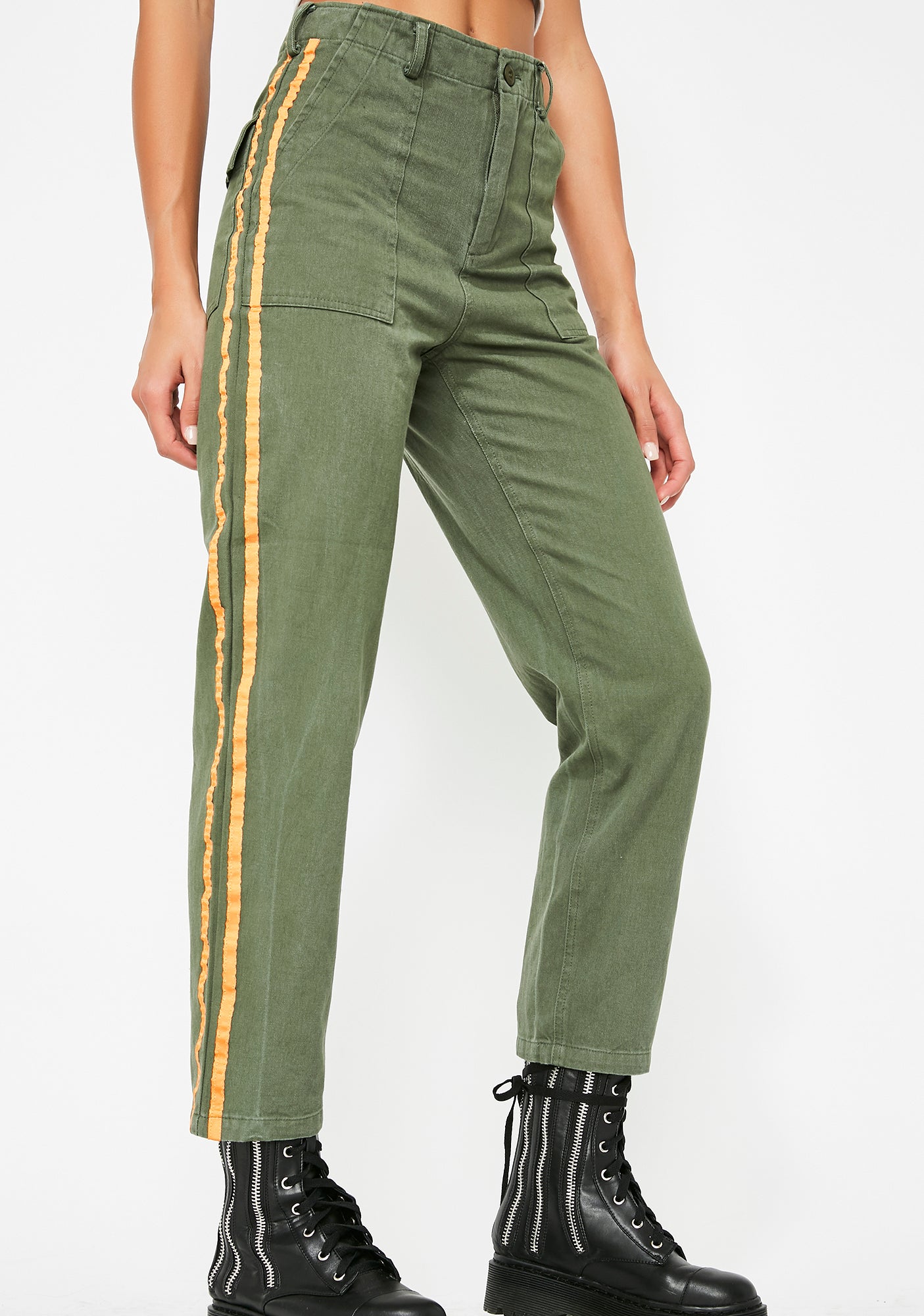 Striped Skinny Military Pants – Dolls Kill