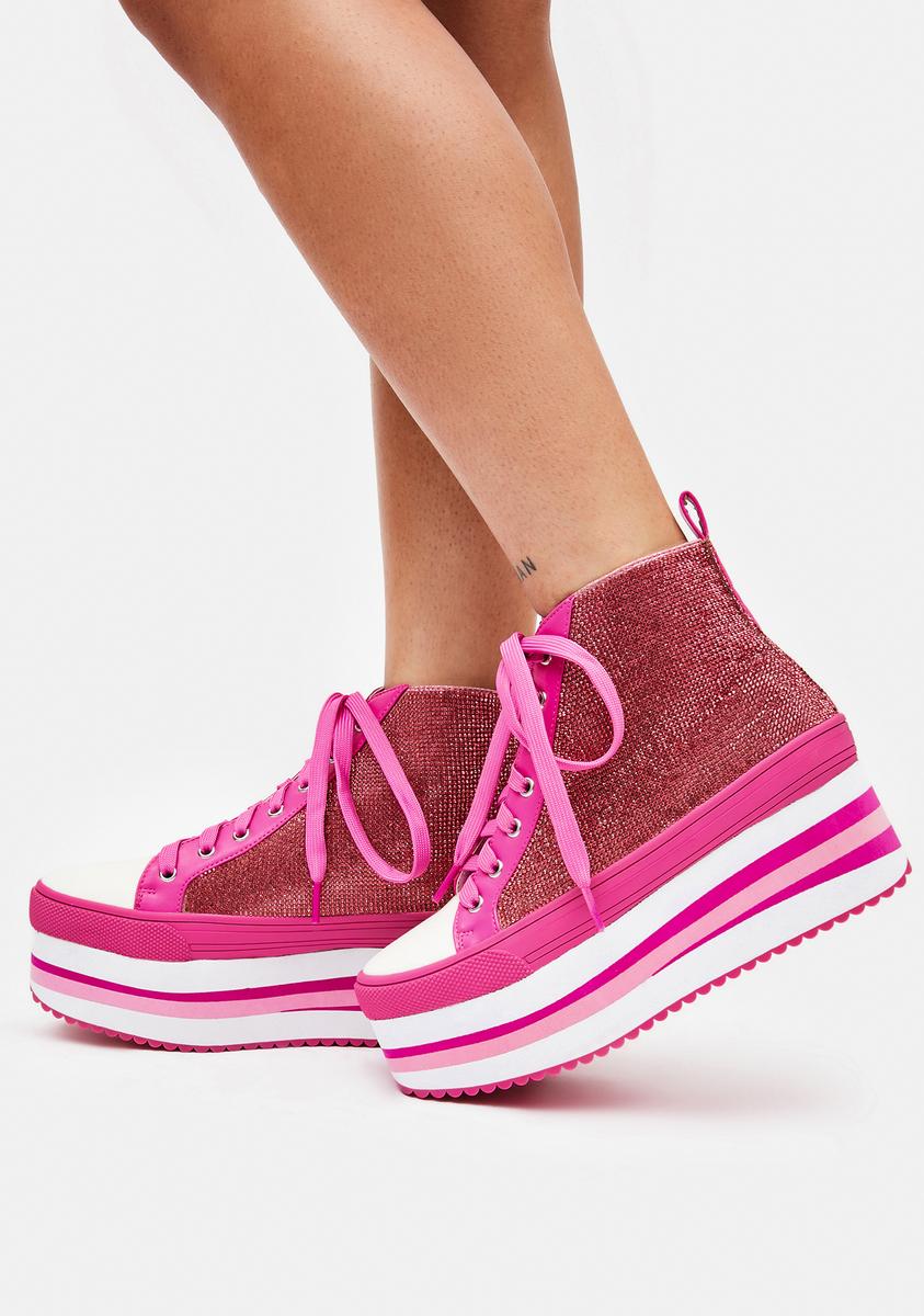 Glitter striped on sale platform sneakers