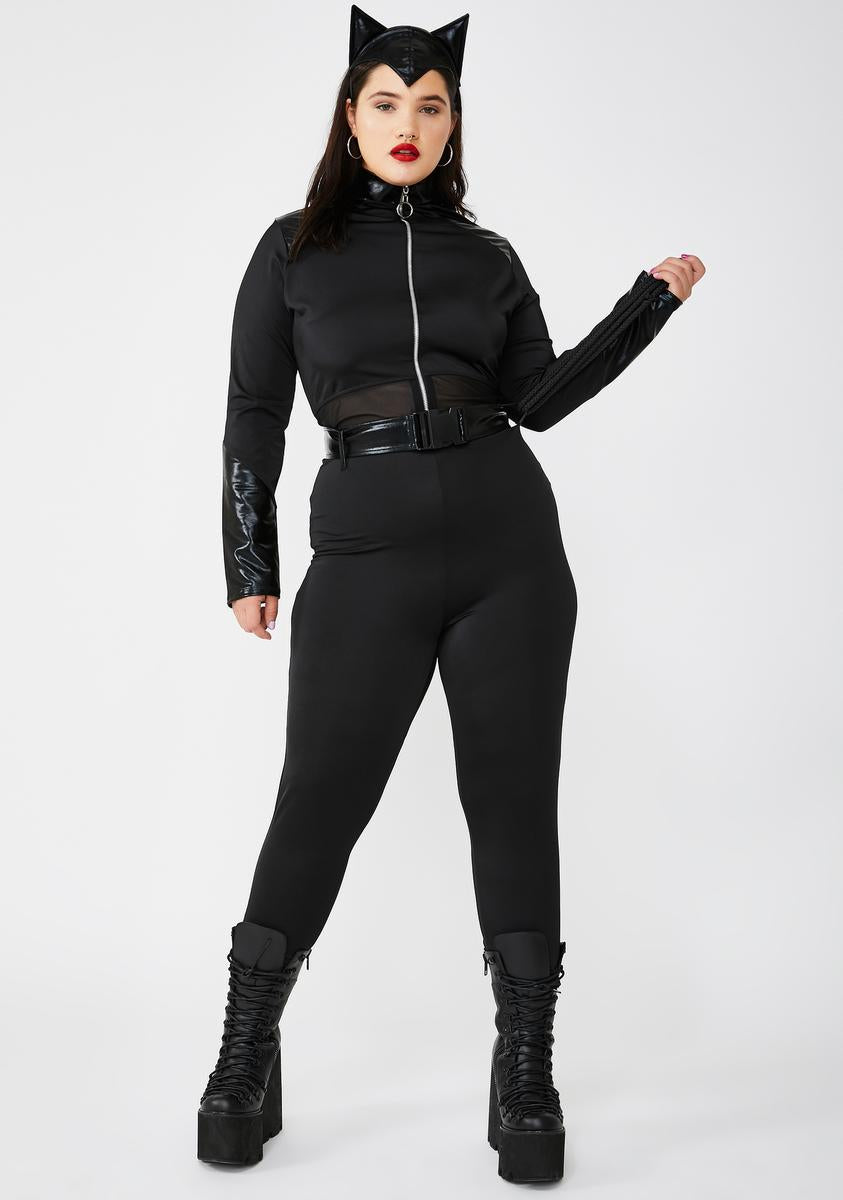 Plus Size Halloween Sexy Catwoman Costume Set Black – Dolls Kill