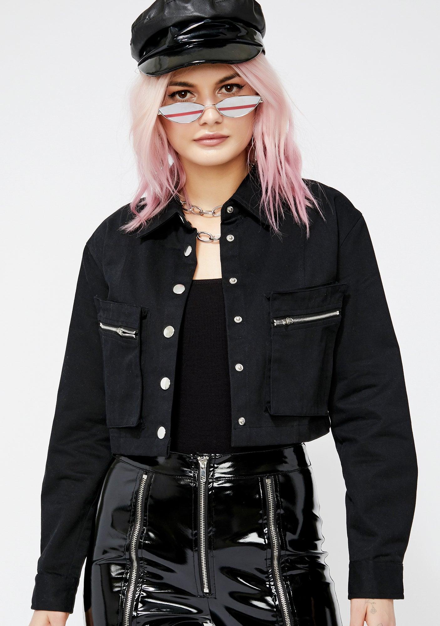 Black Utility Denim Jacket – Dolls Kill