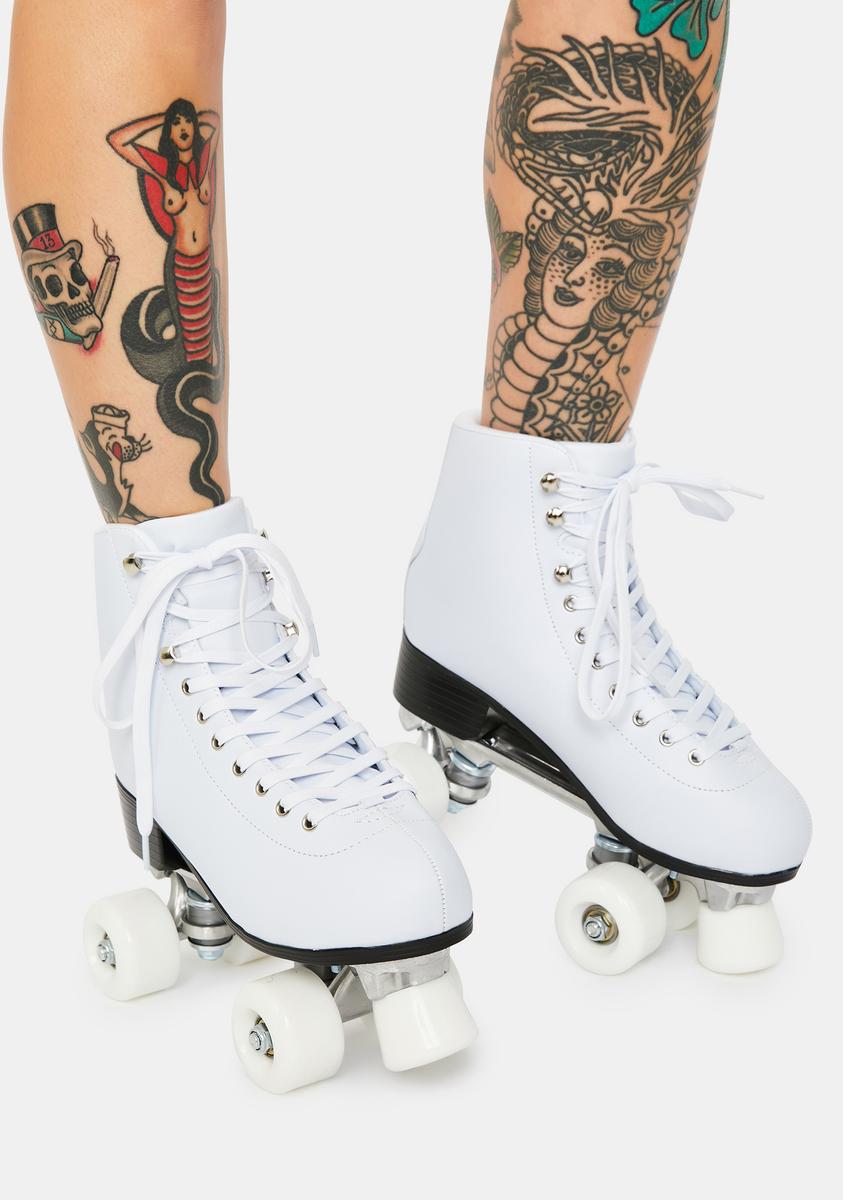 Lace Up Roller Skates - White – Dolls Kill