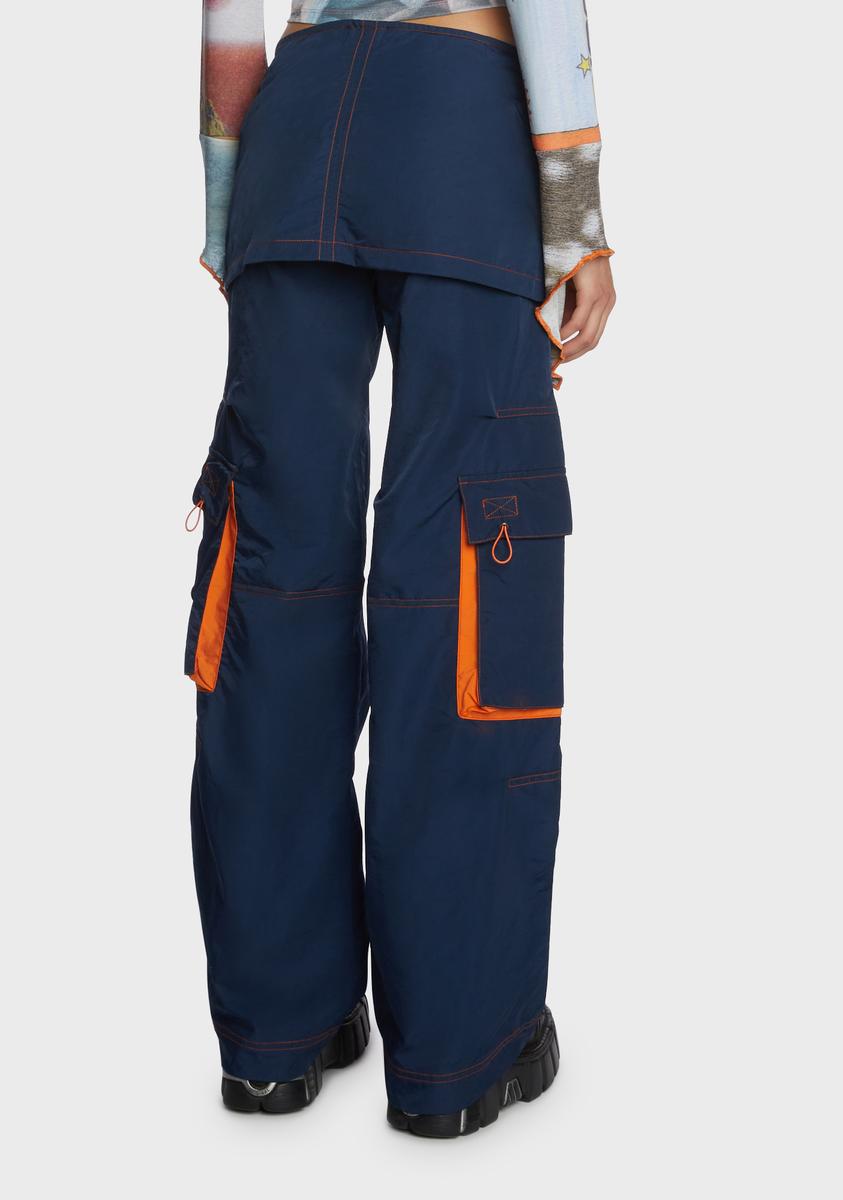 PAIN OR PLEASURE★韓国★人気★BELLA SKIRT PANTS 2色 Basic Pleasure Mode Trouser Skirt With Cargo Pockets - Blue