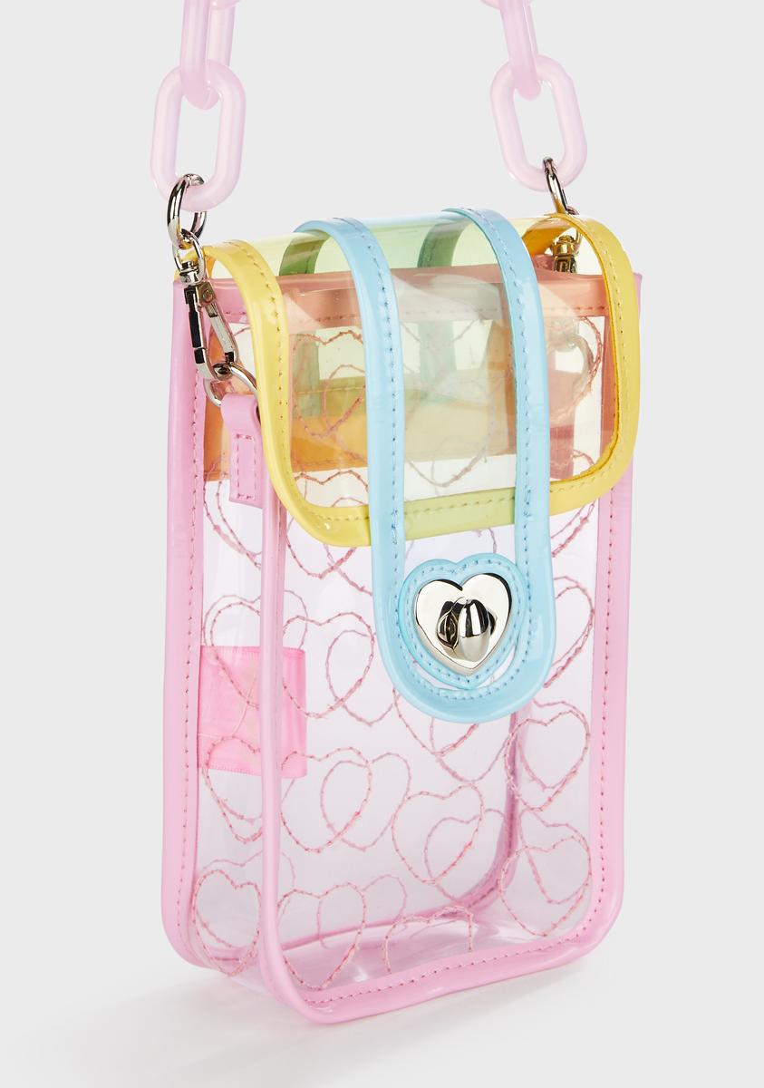 Sugar Thrillz Pastel Clear Vinyl Crossbody Bag Multi Dolls Kill