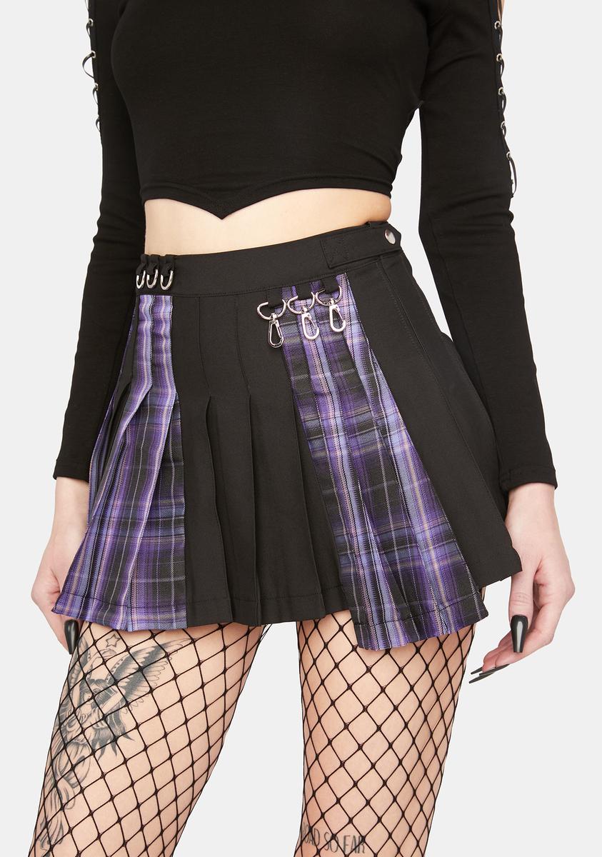 Red Night Gothic Plaid Pleated Mini Skirt - Multi – Dolls Kill
