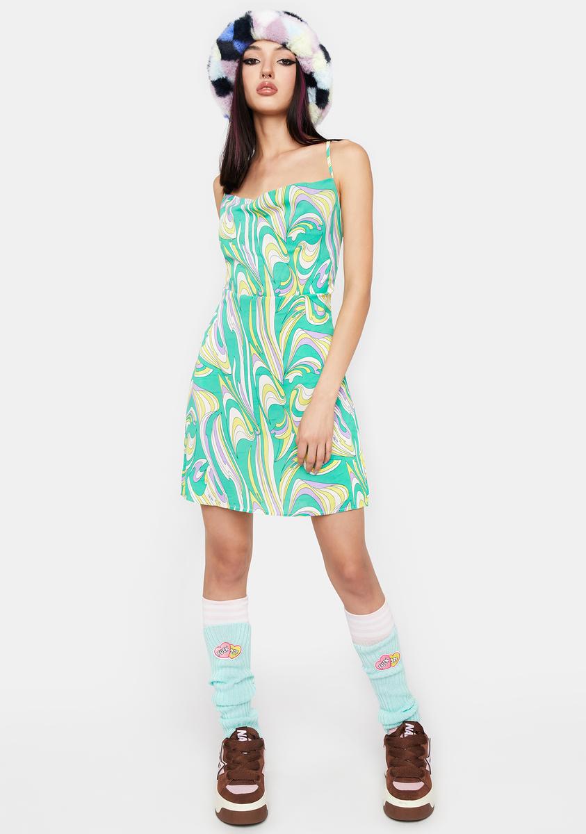 Pretty Garbage Swirl Print Mini Dress