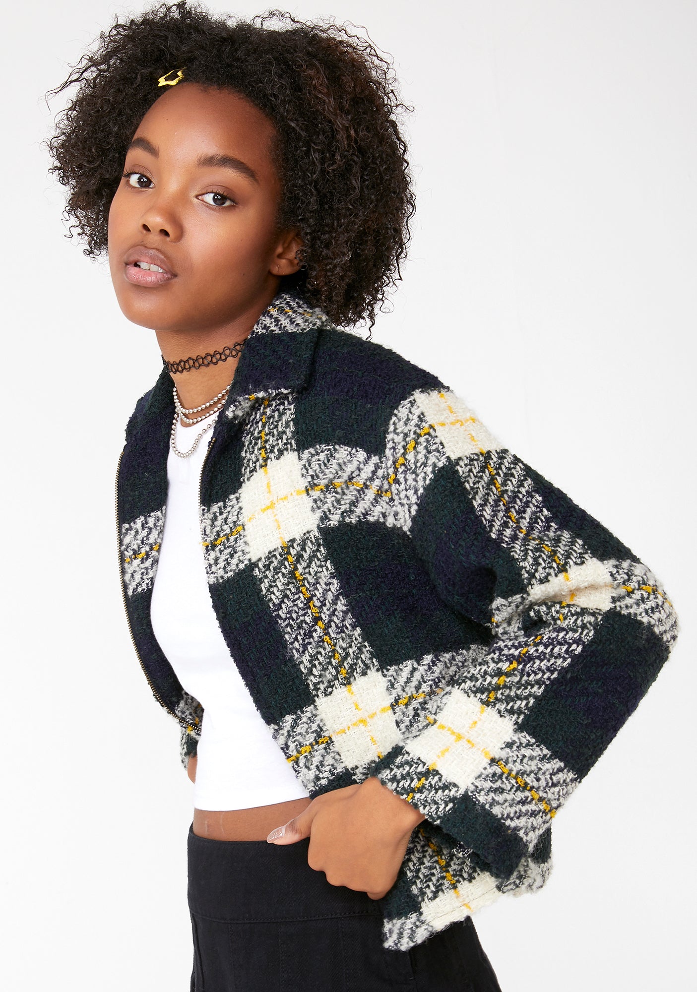 Vintage 90s Plaid Tweed Jacket – Dolls Kill