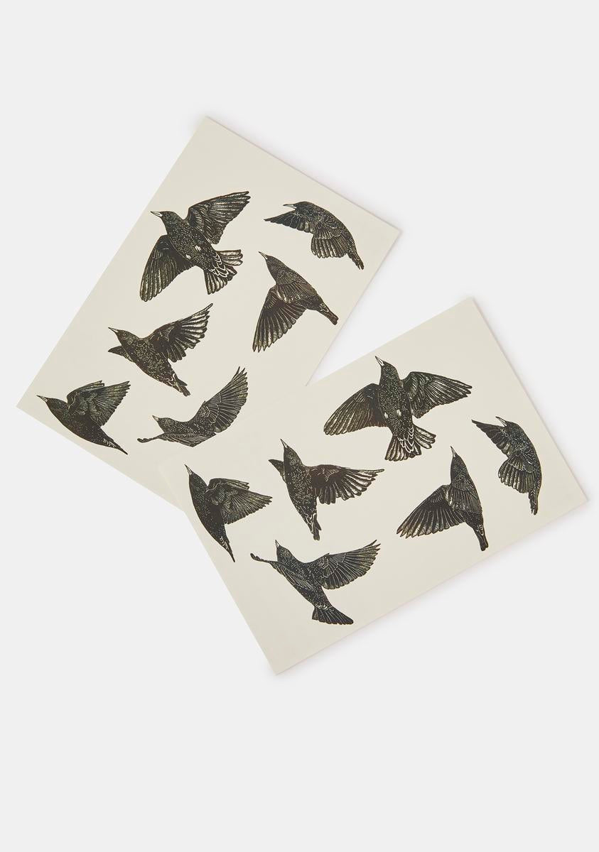 Tattly European Starlings Bird Two Sheets Six Temporary Tattoos – Dolls ...