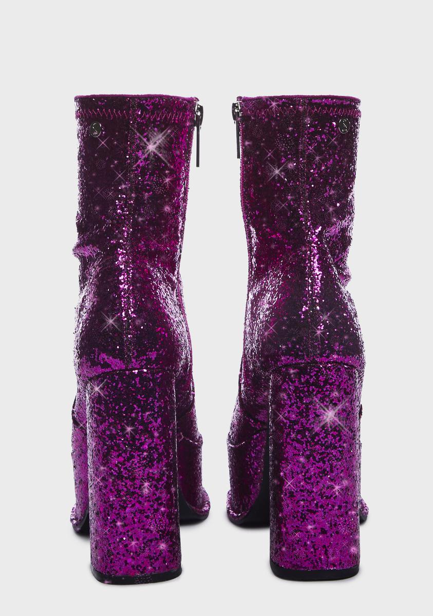 Purple glitter boots sales
