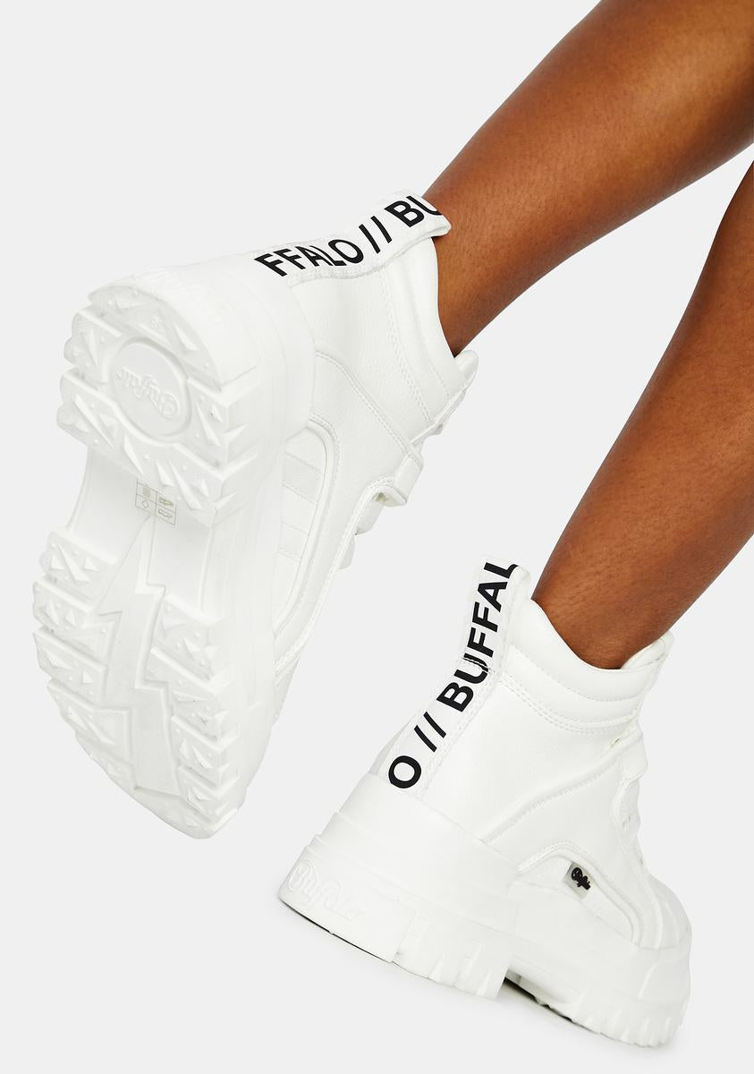 Buffalo Lace Up Sneakers - White – Dolls Kill