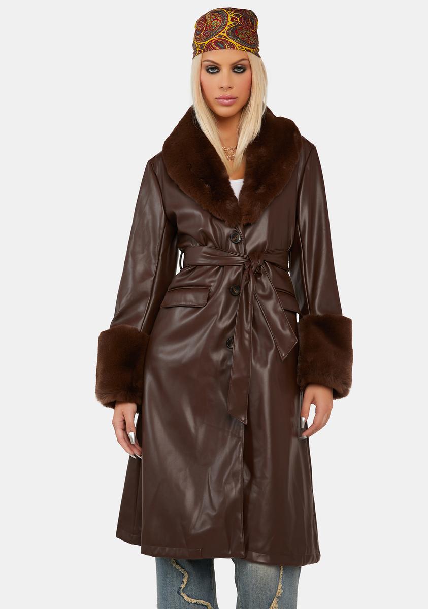 Mocha Heart Beat Here Vegan Leather Trench Coat,New Products : American Fashion Style Bags On Sale Mocha Heart Beat Here Vegan Leather Trench Coat,New Products : American Fashion Style Bags On Sale