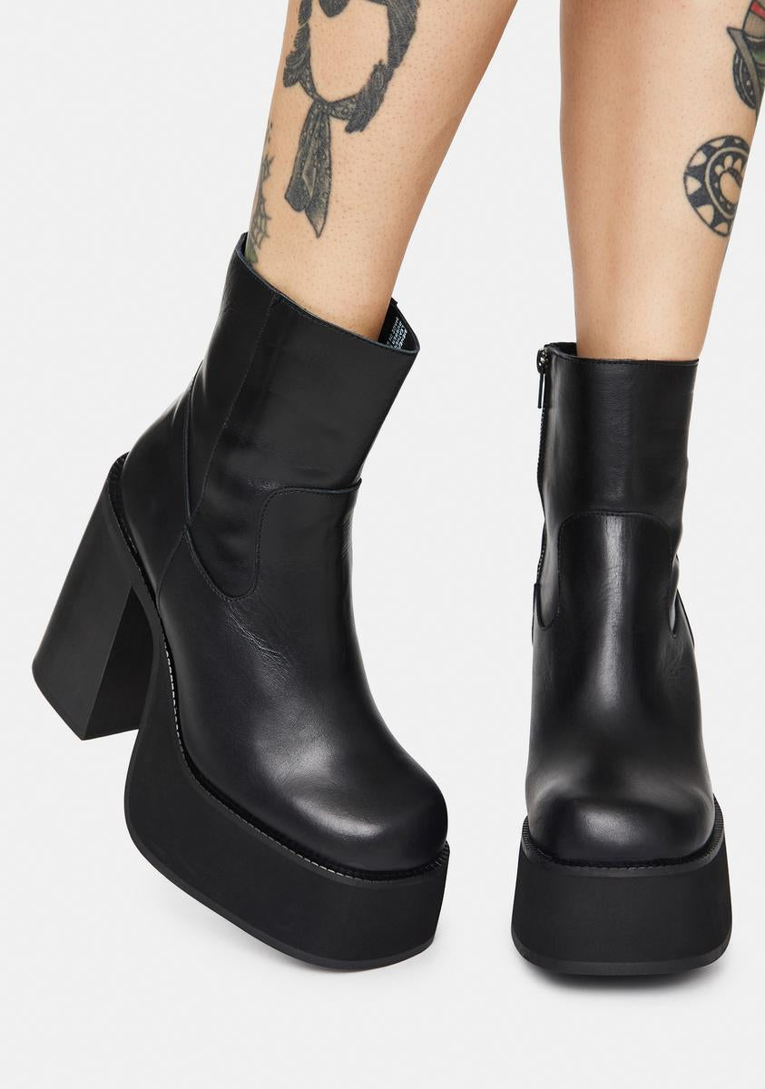 Steve Madden Siene Leather Boots – Dolls Kill