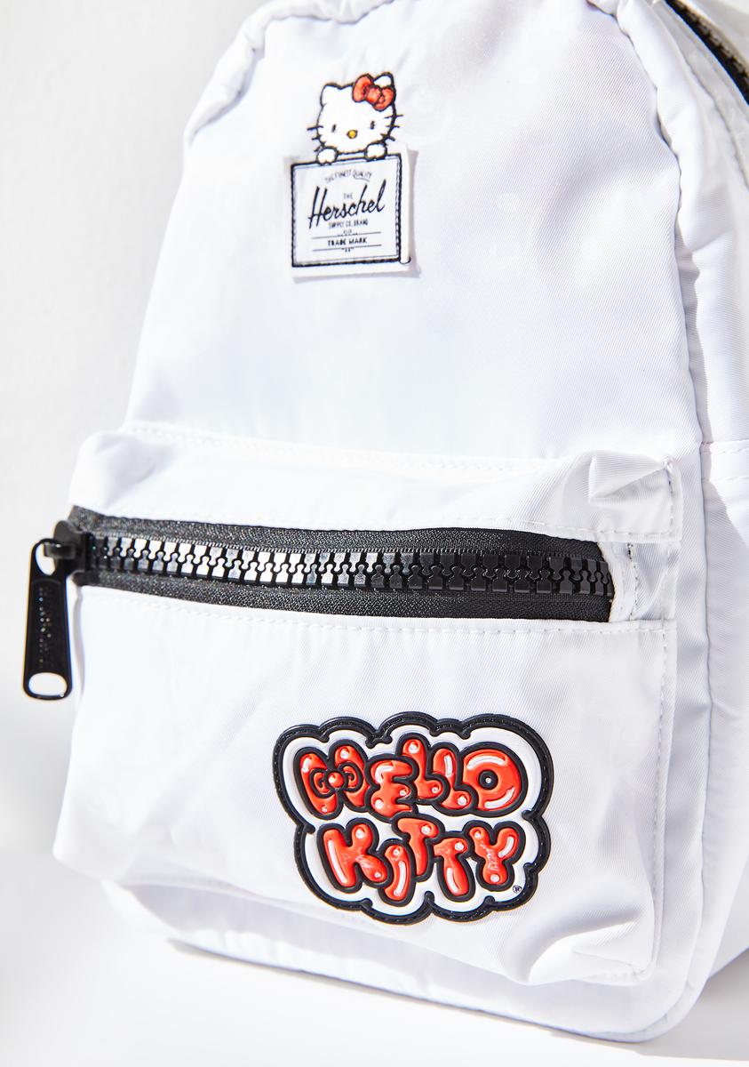 hello kitty patched backpack Herschel X Hello Kitty Satin Mini Backpack – Dolls Kill