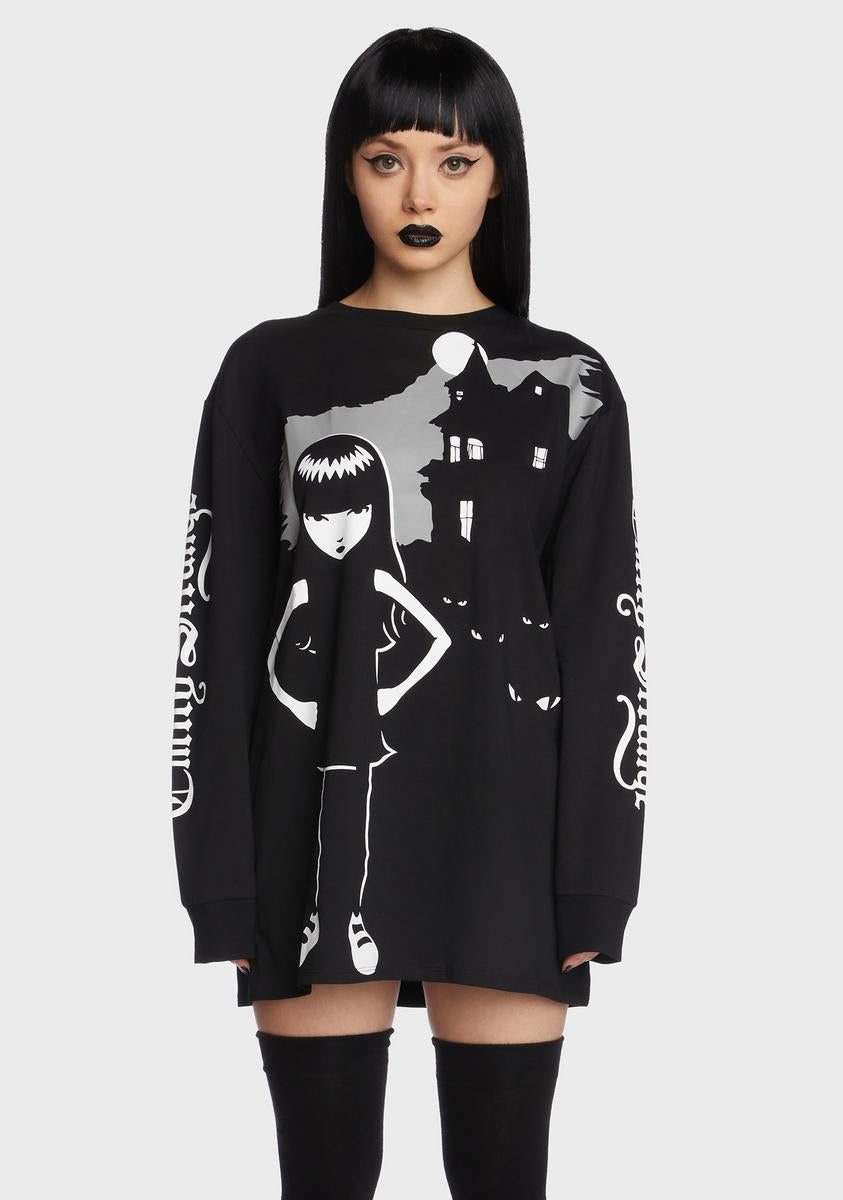 Manic Moon-Day Long Sleeve Tee Dolls Kill x Emily The Strange,New Products : American Fashion Style Bags On Sale Manic Moon-Day Long Sleeve Tee Dolls Kill x Emily The Strange,New Products : American Fashion Style Bags On Sale