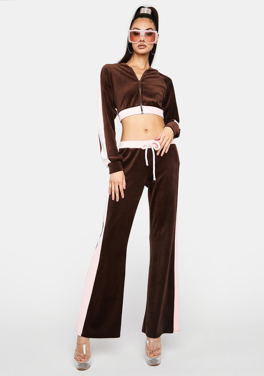 ☆韓国の人気☆【GROVE】☆VELOUR BA.G☆ The Original Trendsetter Velour Set - Bubblegum Pink