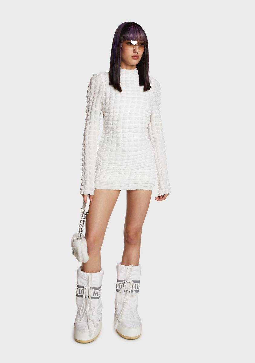 Bubble Texture Bodycon Mini Dress - White – Dolls Kill