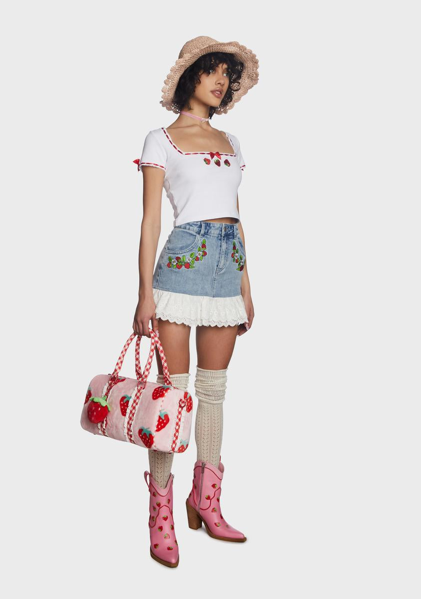 white christmas dresses A Leading Role x Strawberry Shortcake Berry Denim Jacket exclusive at