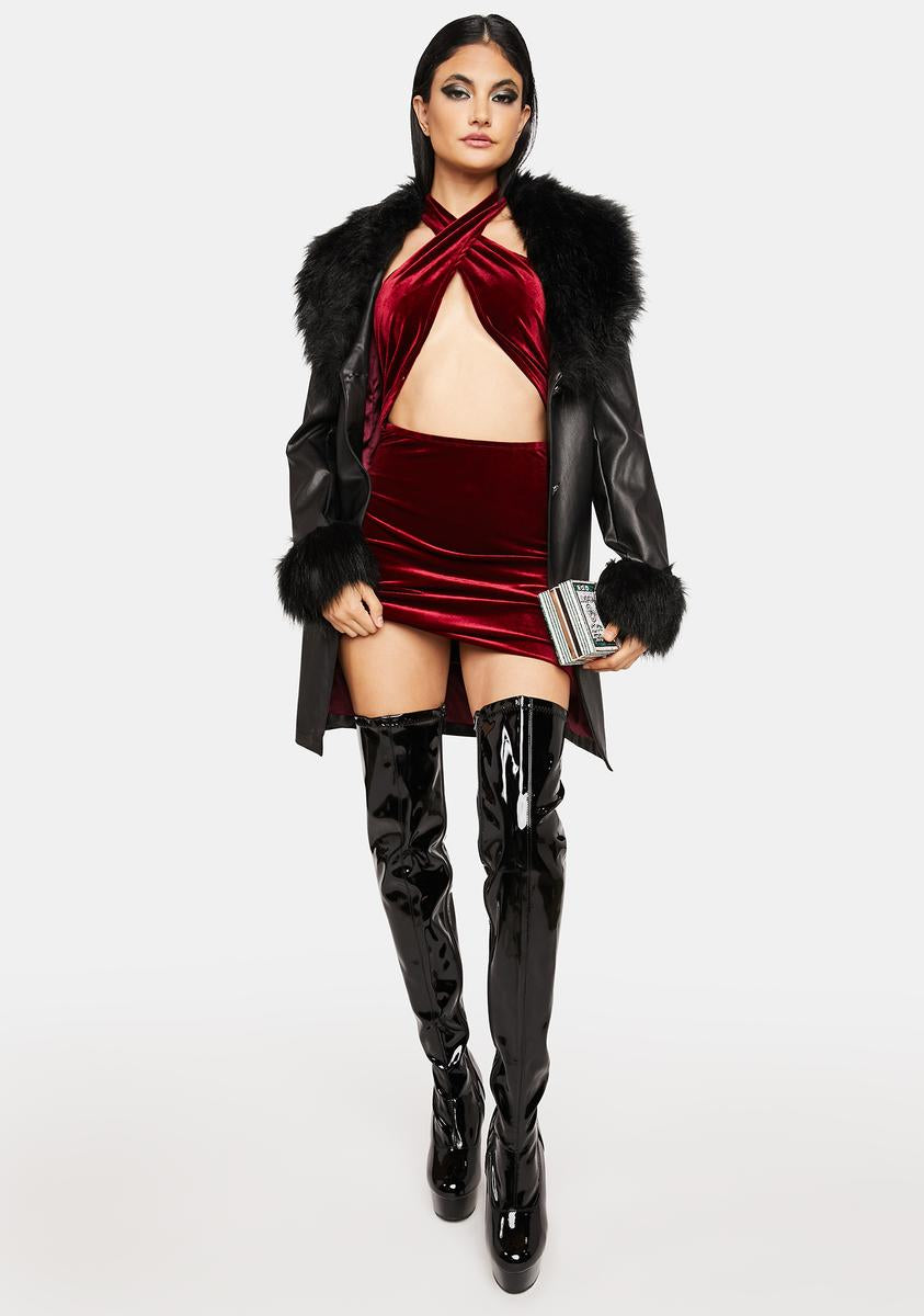 dolls kill red velvet dress Womens Velvet Mini Dress Widow