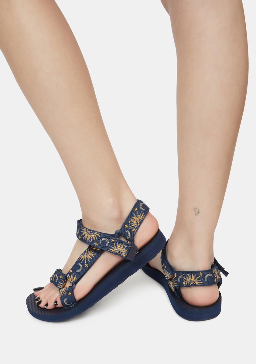 Teva Celestial Print Velcro Sandals Blue Dolls Kill