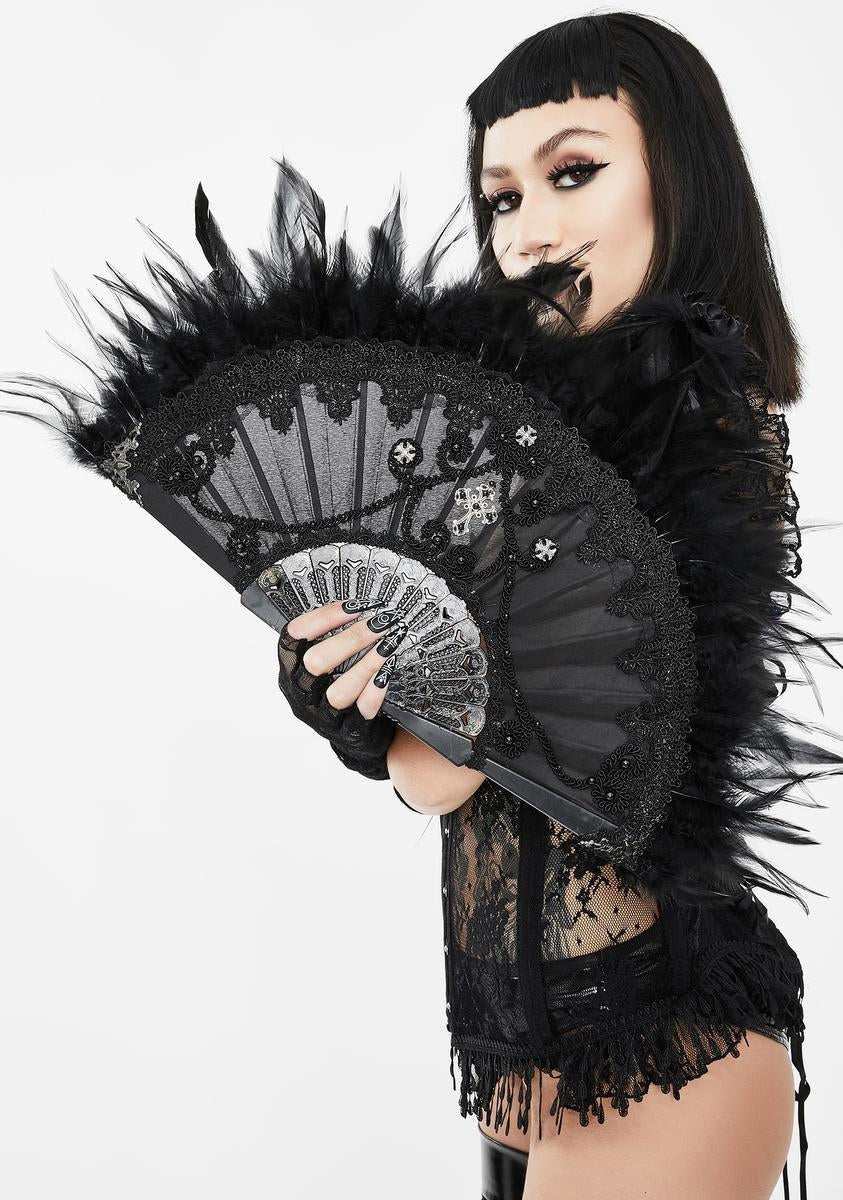 omfavne jeg er glad Sjov Devil Fashion Feather Fan – Dolls Kill