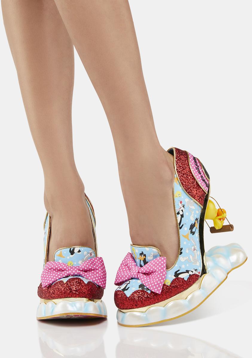 Irregular Choice Tweety Bird Glitter Heels - Blue/Red/Pink