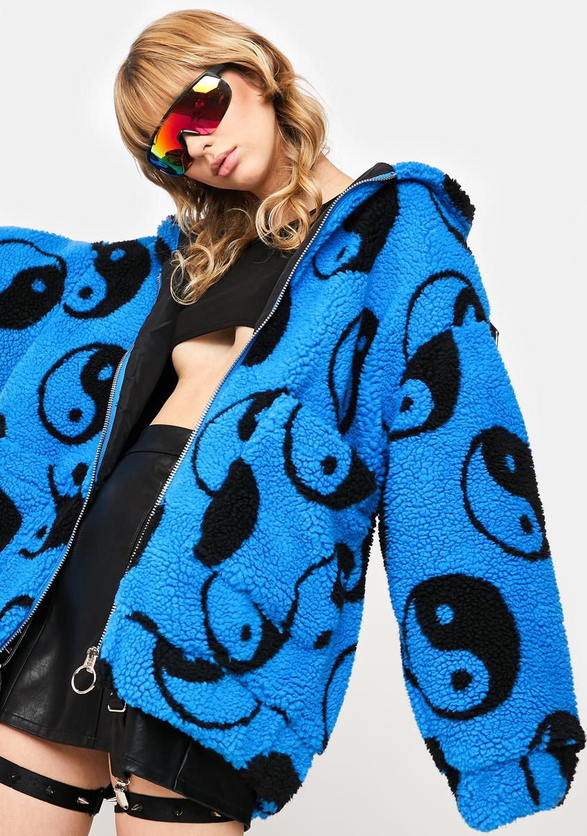 Yang Sherpa Jacket Yin Yang Fuzzy Jacket Fur Jacket Yin Yang Coat