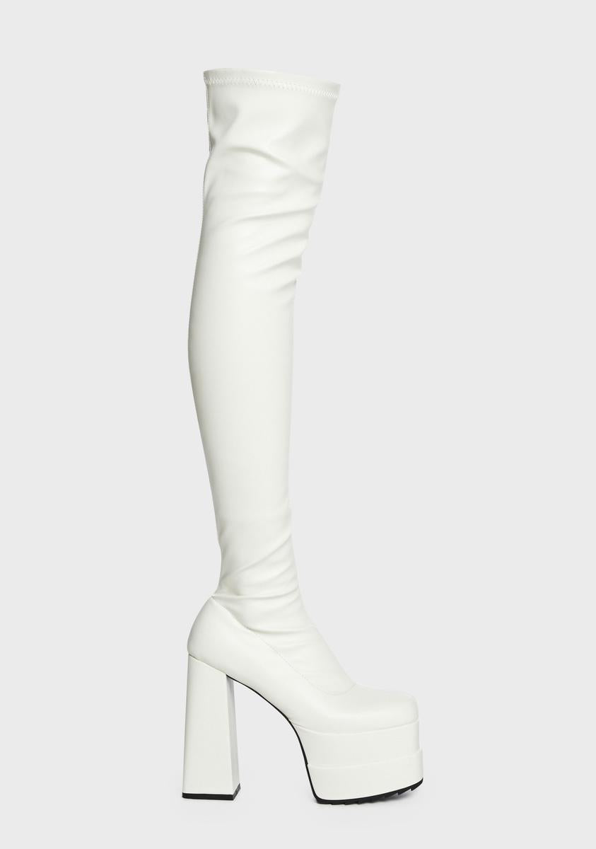 Lamoda Thigh High Platform Boots White Dolls Kill