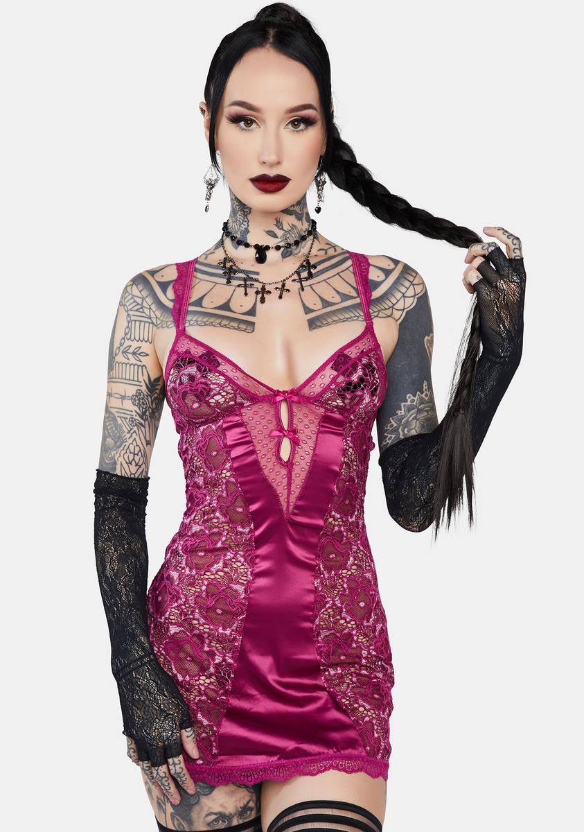 Sexy Thoughts Lace Chemise Set,New Products : American Fashion Style Bags On Sale