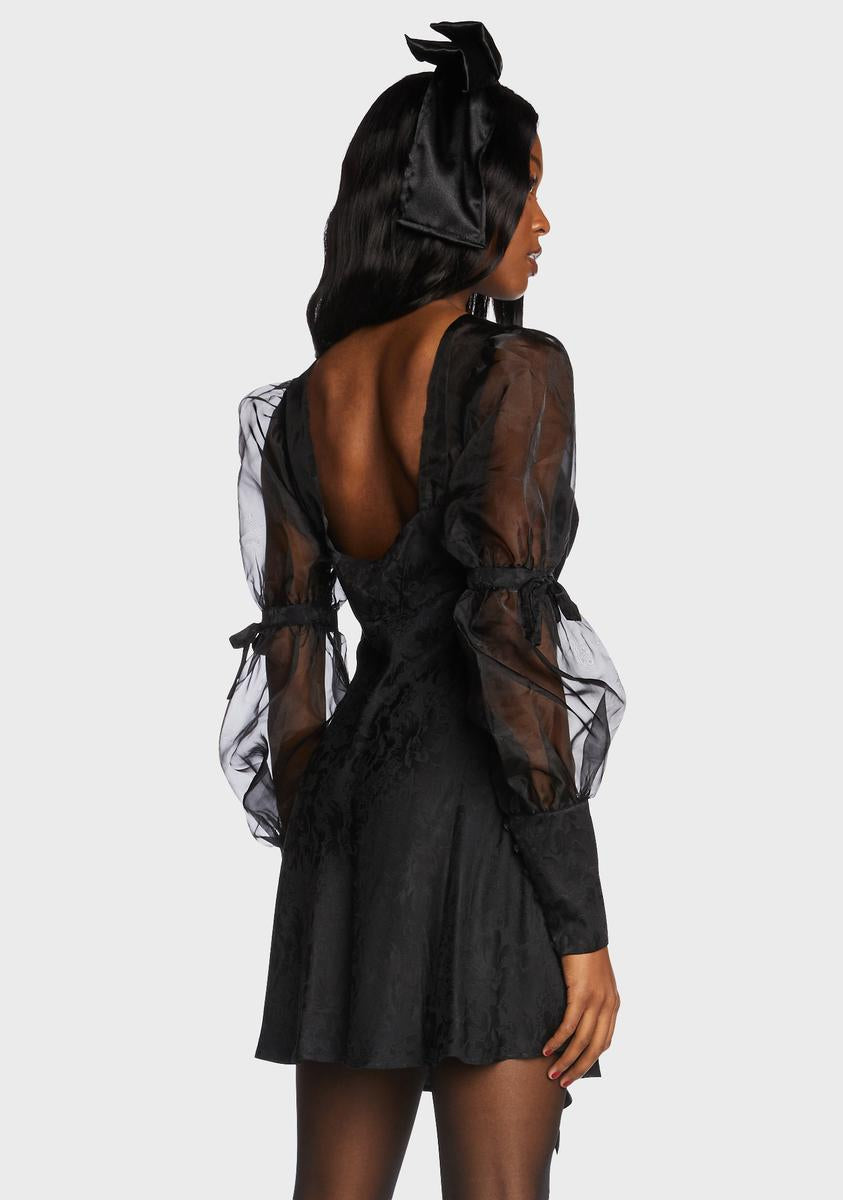 gabrielle puff sleeve mini dress for love and lemons For Love & Lemons Gabrielle Puff Sleeve Mini Dress Black CD2553-HO22