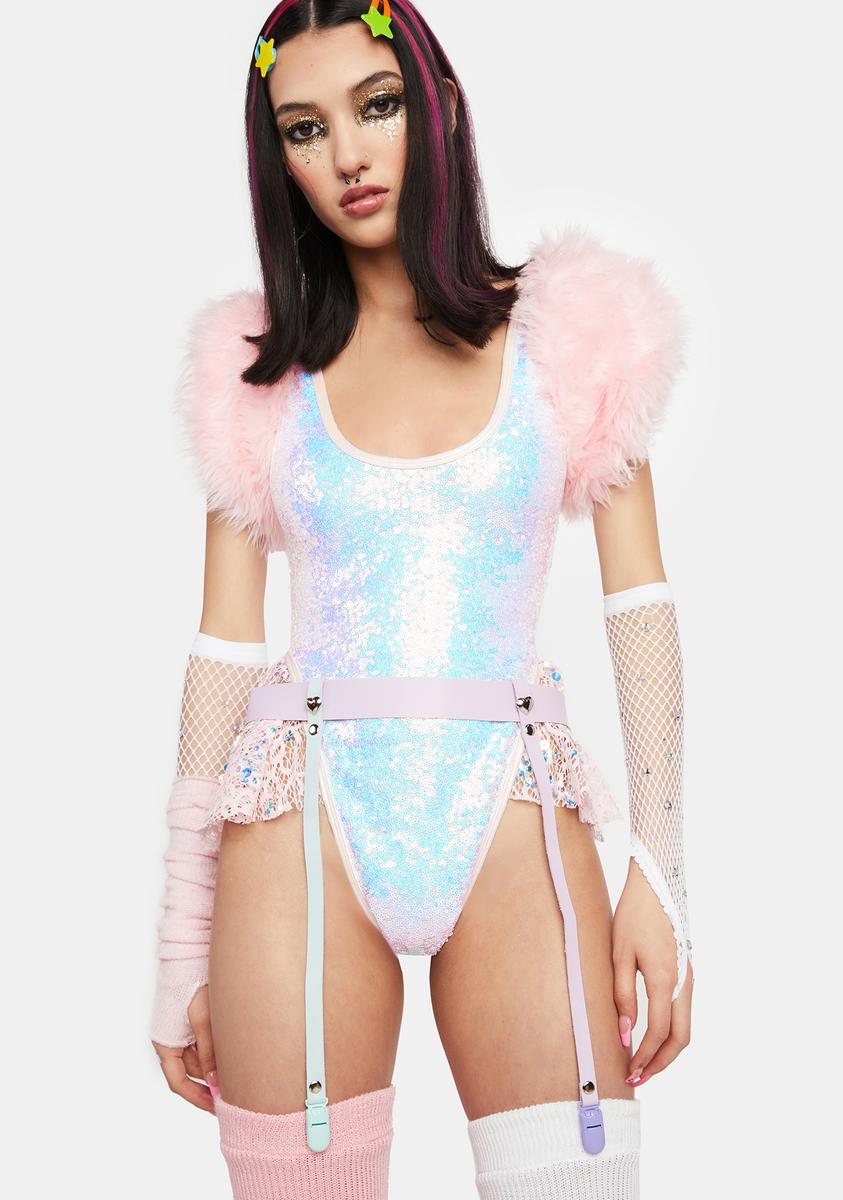 Devil666ish Heart Garter Belt - Pastel Multi Dolls Kill Devil666ish Heart Garter Belt - Pastel Multi Dolls Kill