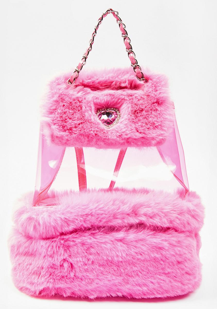 Sugar Thrillz Furry And Clear Mini Backpack