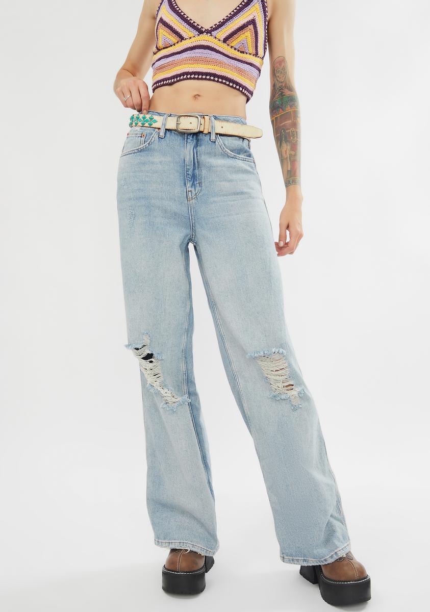 BDG Ripped Knee Puddle Jeans – Dolls Kill