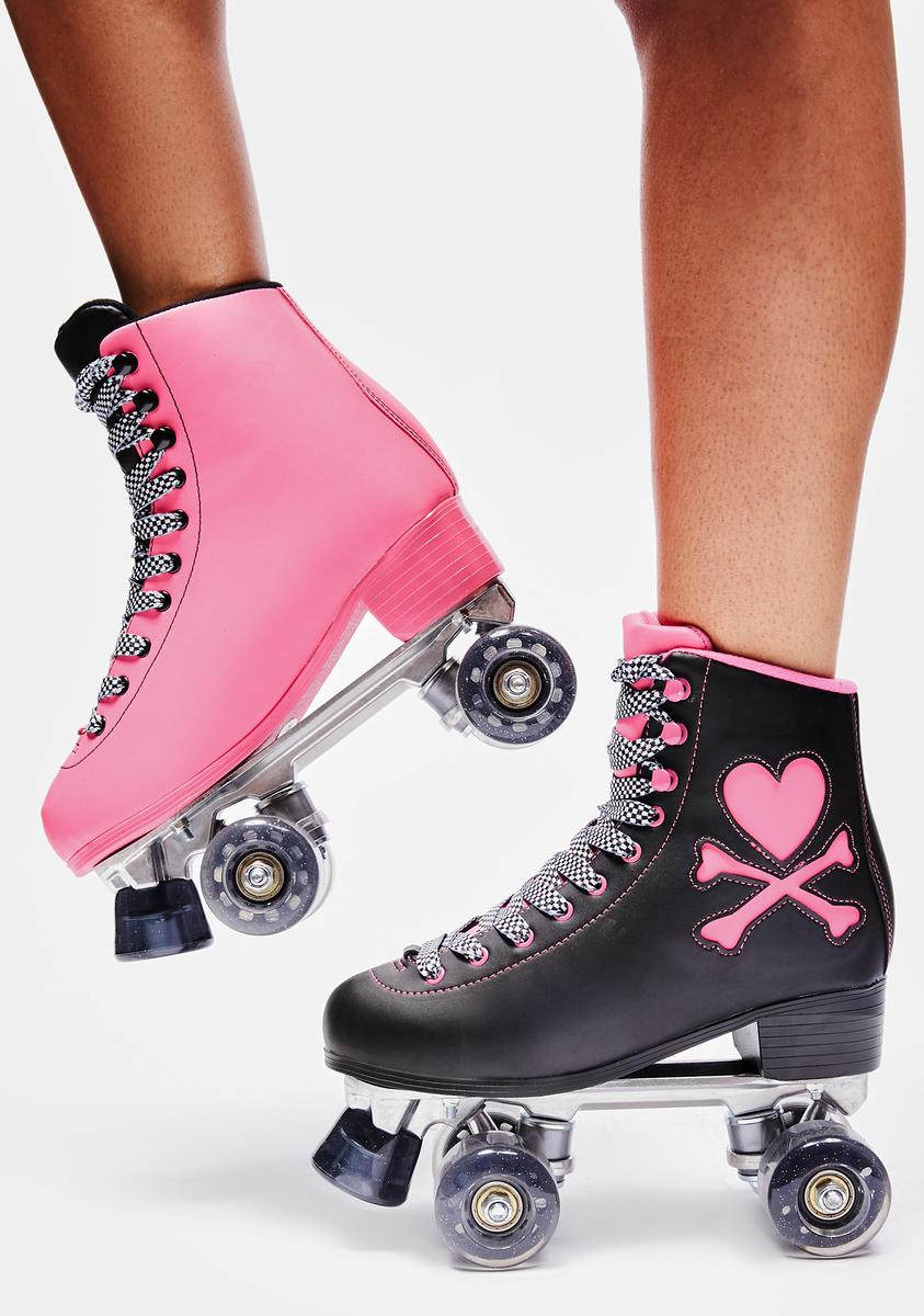 Dolls Kill x tokidoki Two Tone Quad Roller Skates Black/Pink