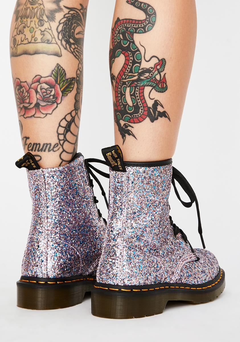 Martens Glitter Doc Martens Paillette Femme Martens Blue 1460