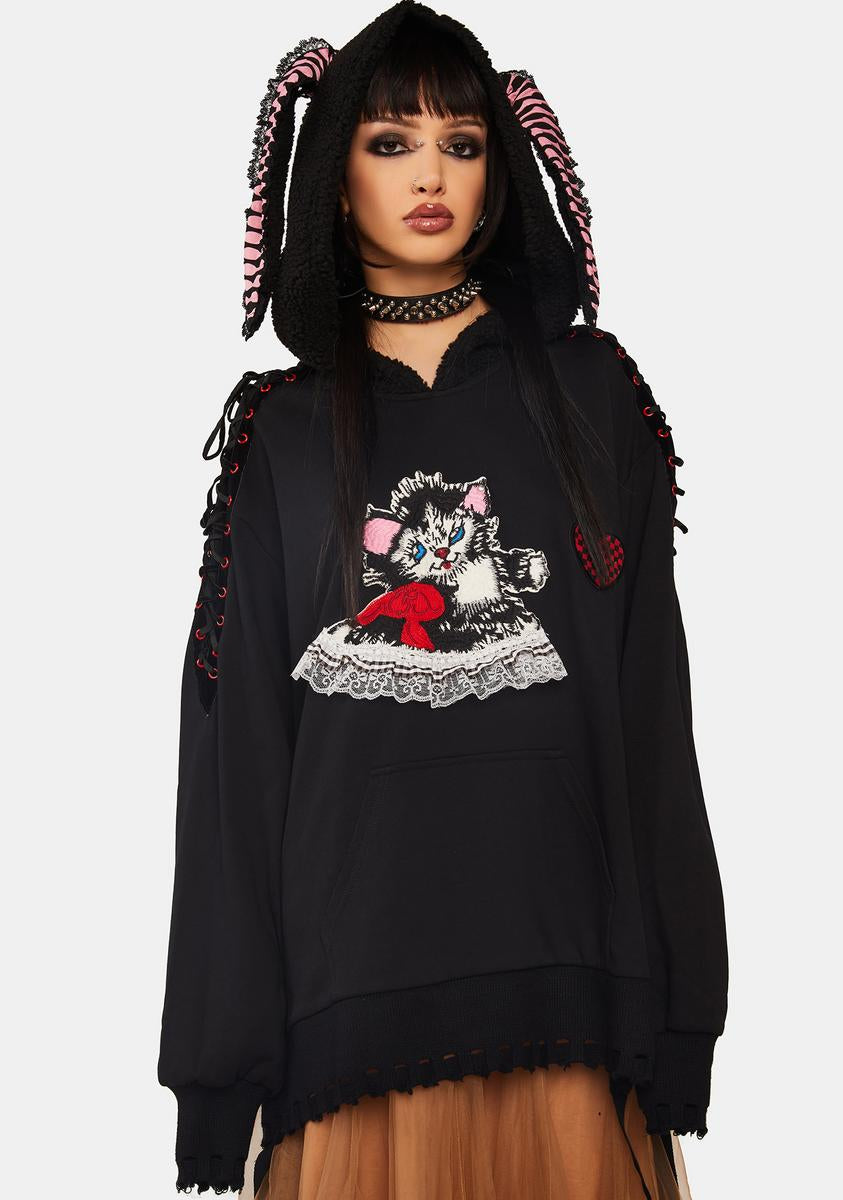 Cute Long Ears Graphic Hoodie Punk Rave,New Products : American Fashion Style Bags On Sale Cute Long Ears Graphic Hoodie Punk Rave,New Products : American Fashion Style Bags On Sale
