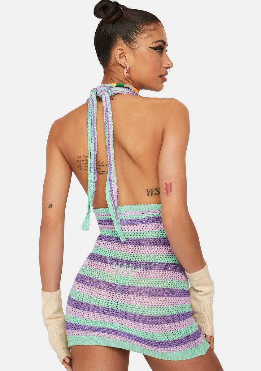 Festival Crochet Mini Dress - Multi Dolls Kill Festival Crochet Mini Dress - Multi Dolls Kill