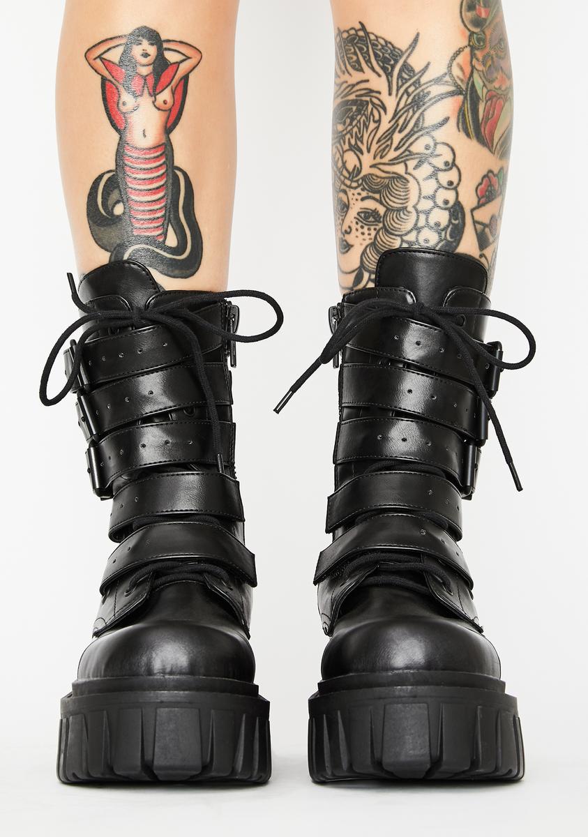 Current Mood Buckle Strap Chunky Combat Boots – Dolls Kill Current Mood Buckle Strap Chunky Combat Boots – Dolls Kill