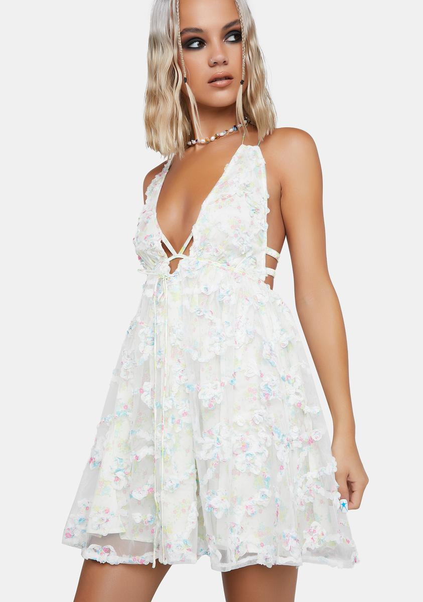 for love and lemons white dress For Love & Lemons Becky Mini Dress