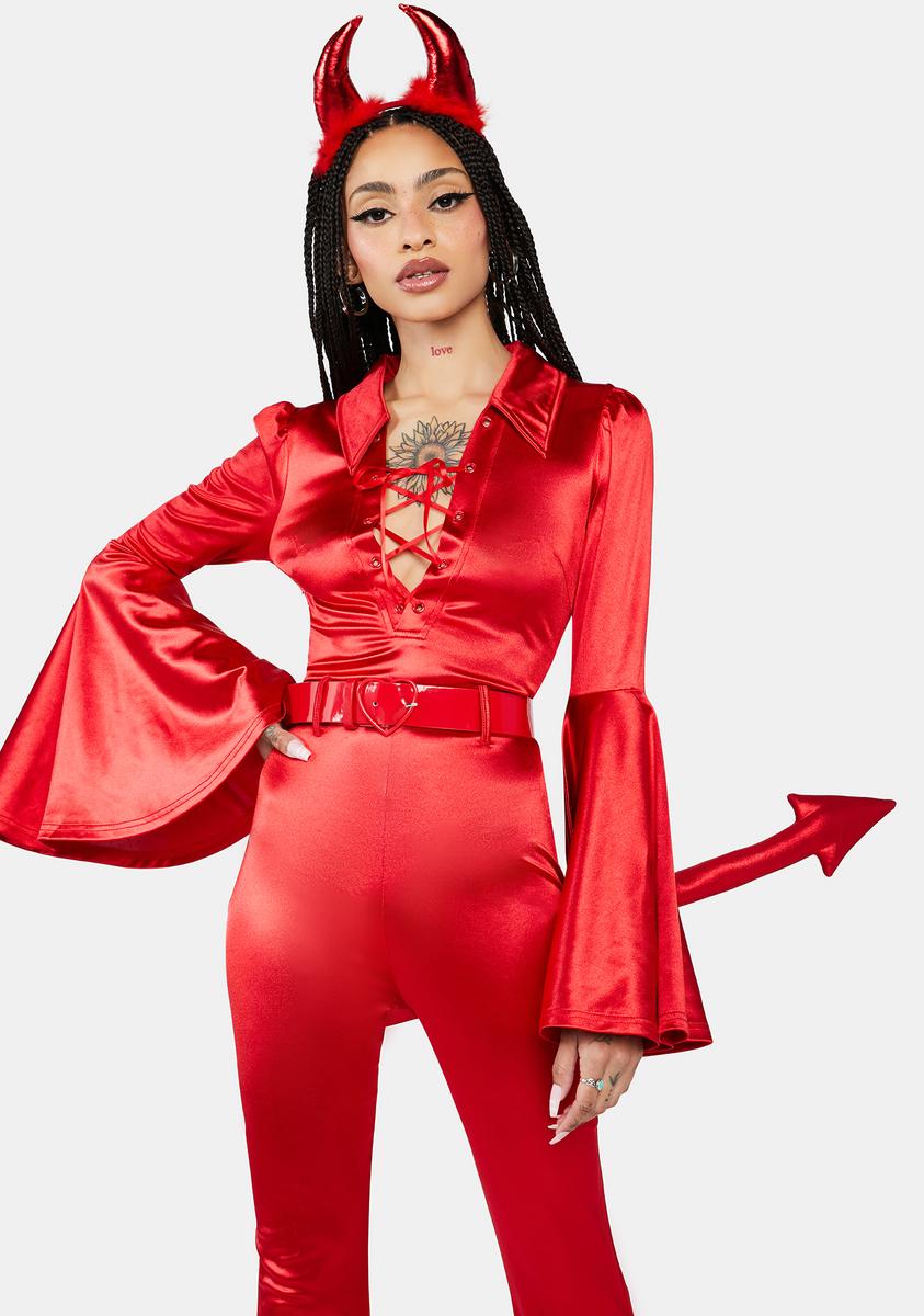 Dolls Kill X Archie Comics Satin Devil Veronica Cosplay Costume -Red