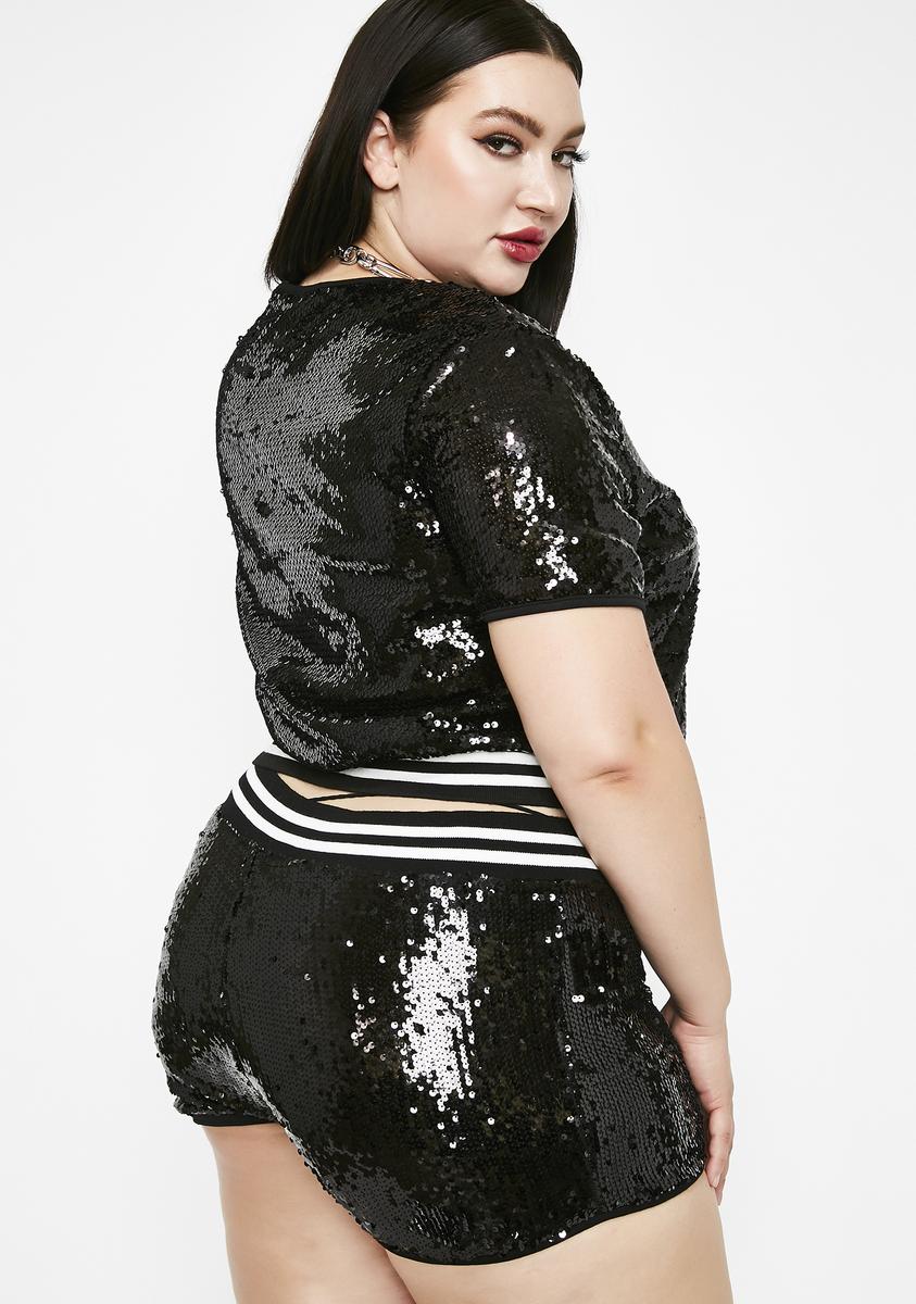 Plus size sequin shorts sale