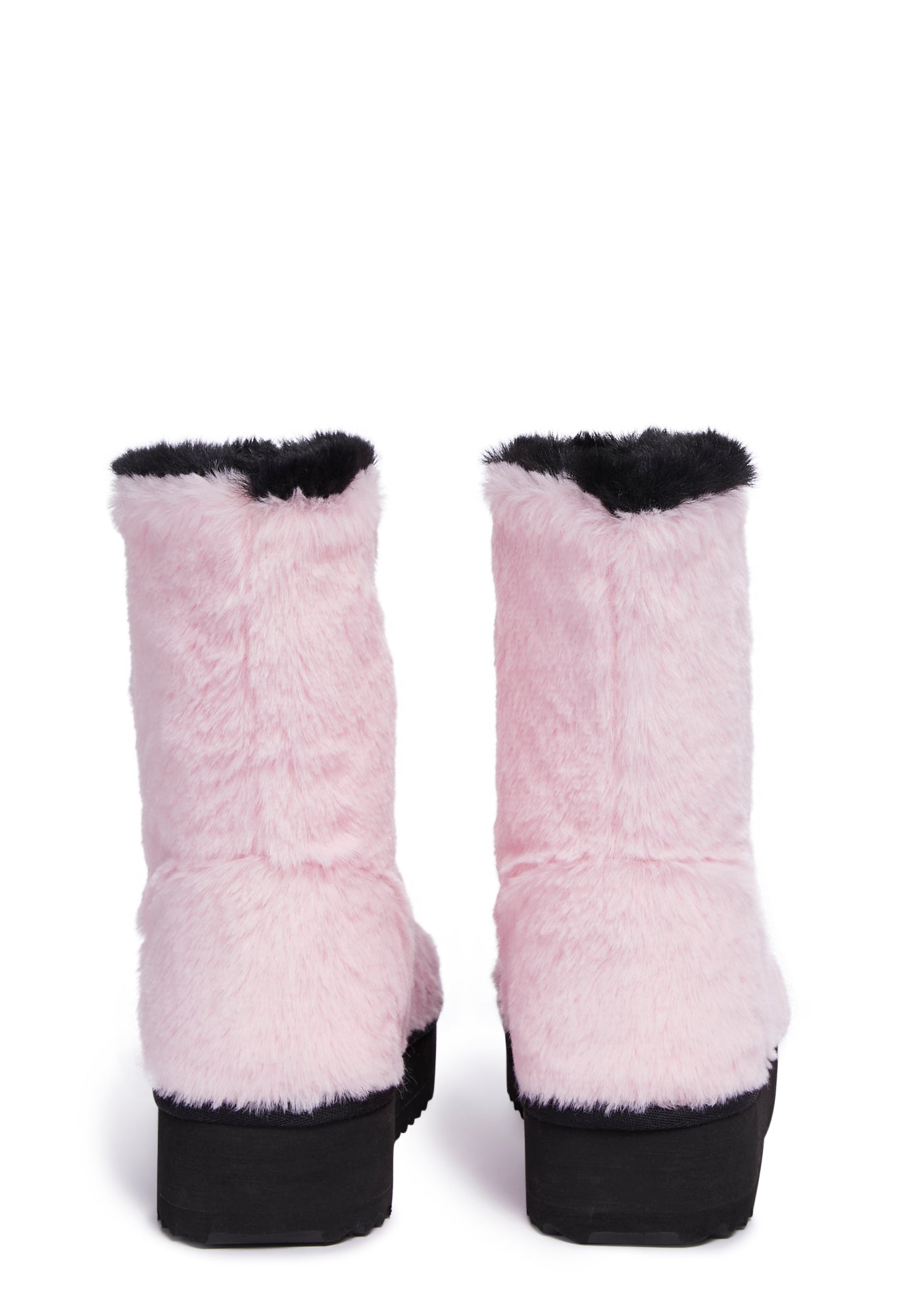 Trickz N' Treatz Faux Fur Jack O' Lantern Slipper Boots - Pink