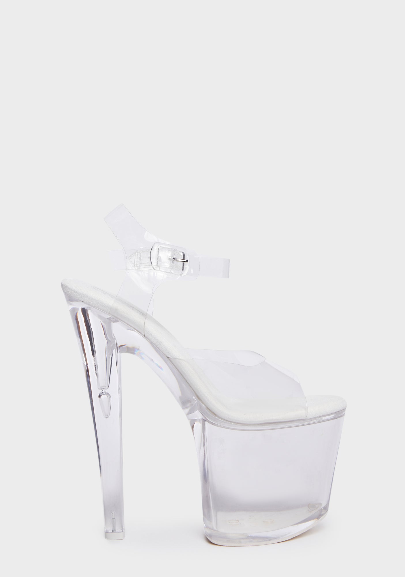 Color Pvc Heels XTRA by YRU PVC Lucite Platform Stiletto Heels - Clear/White/Clear ...