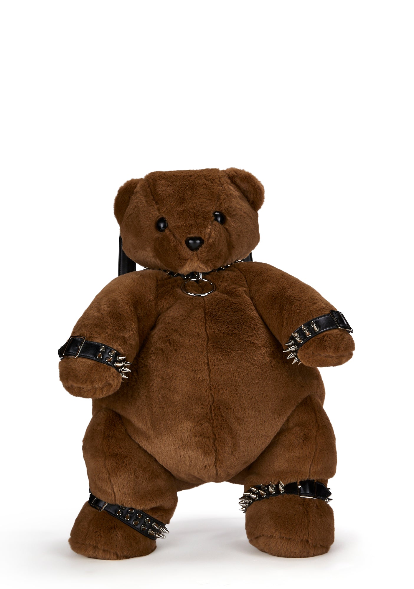 Current Mood Teddy Bear Spiked Backpack - Brown – Dolls Kill