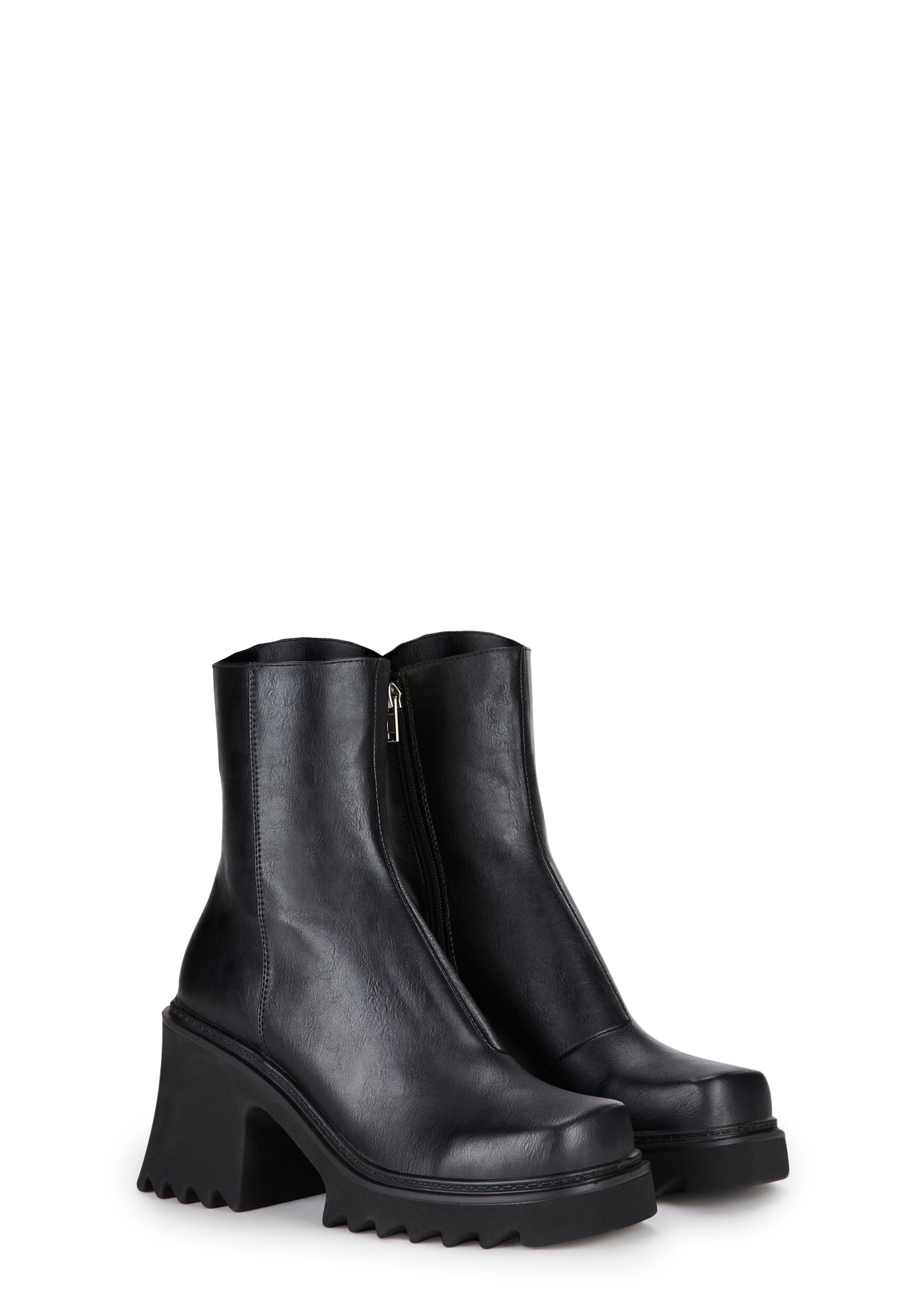 Lamoda Chunk Ankle Vegan Leather Boots Black Dolls Kill