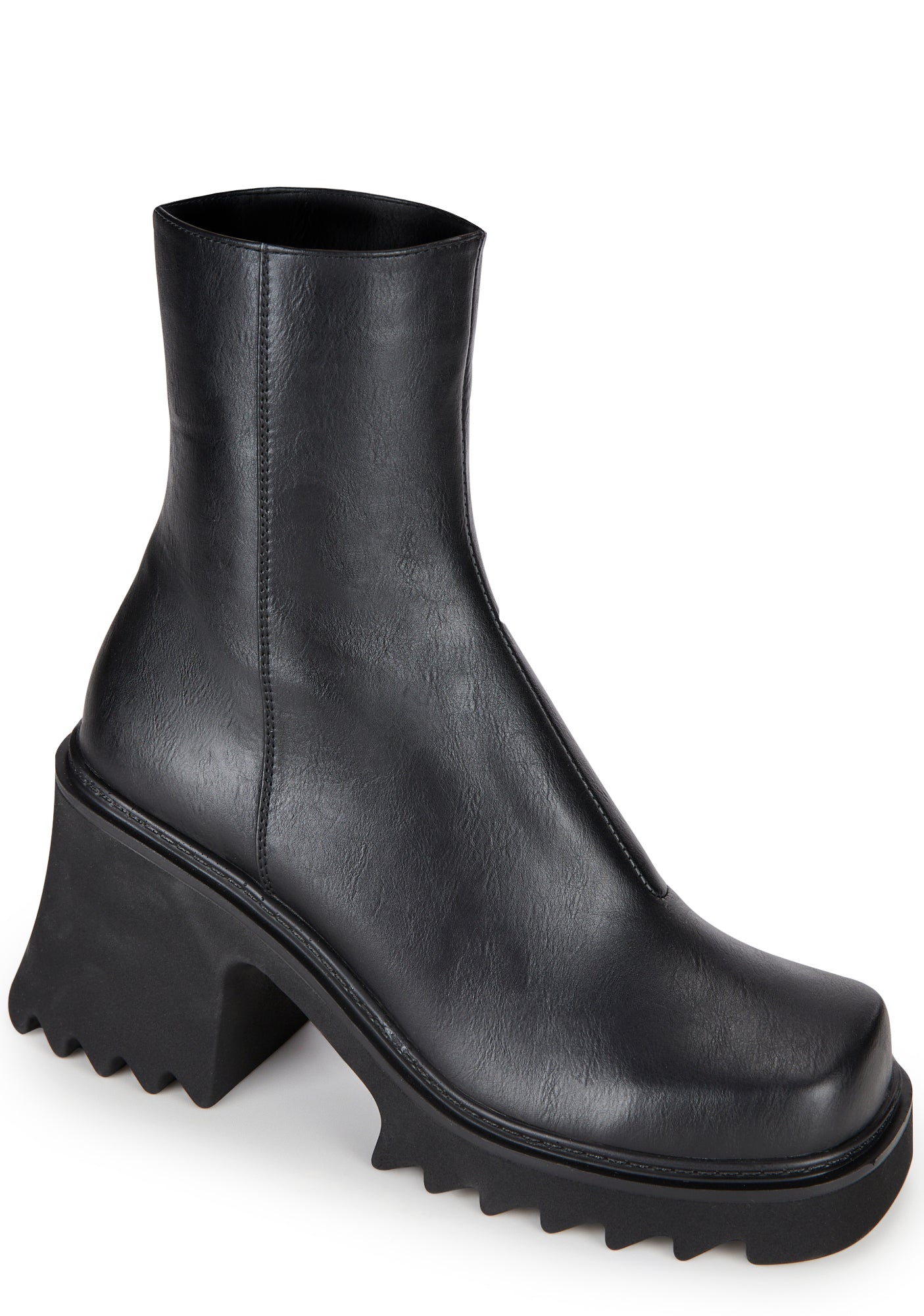 Lamoda Chunk Ankle Vegan Leather Boots Black Dolls Kill