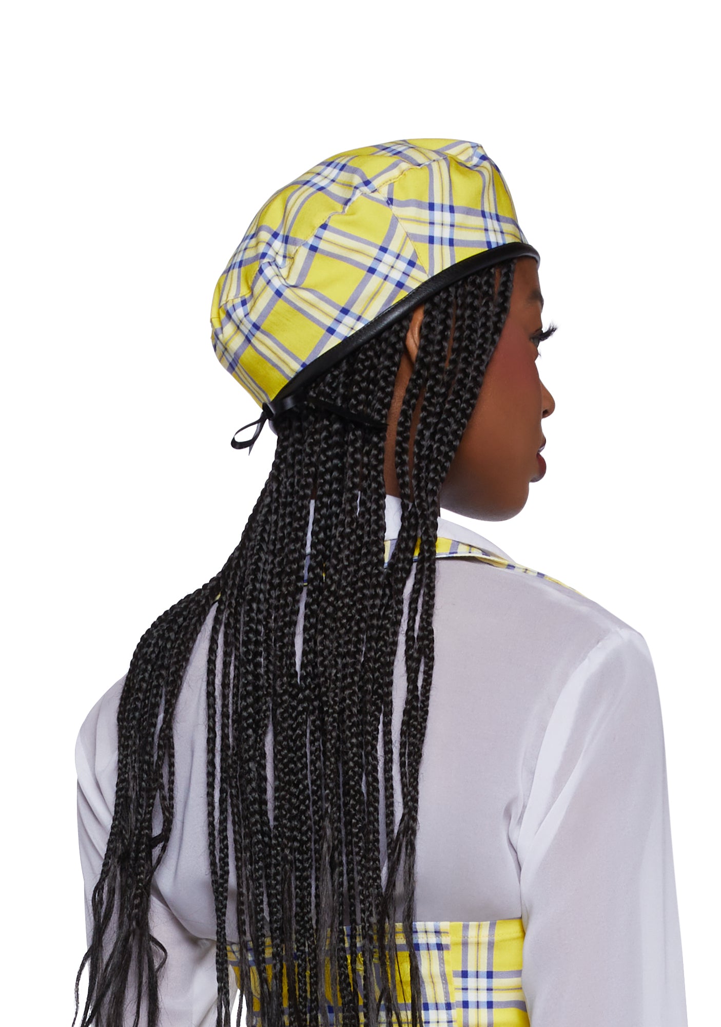 Dolls Kill x Clueless Plaid Beret Yellow