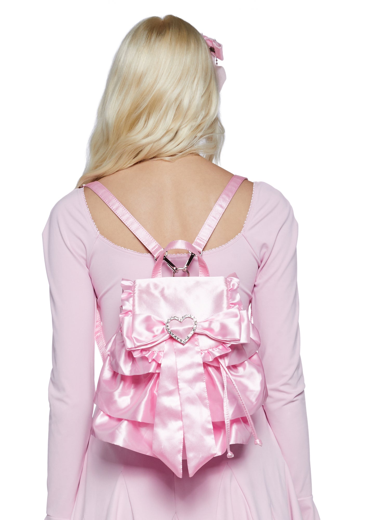 Sugar Thrillz Ruffled Satin Mini Backpack