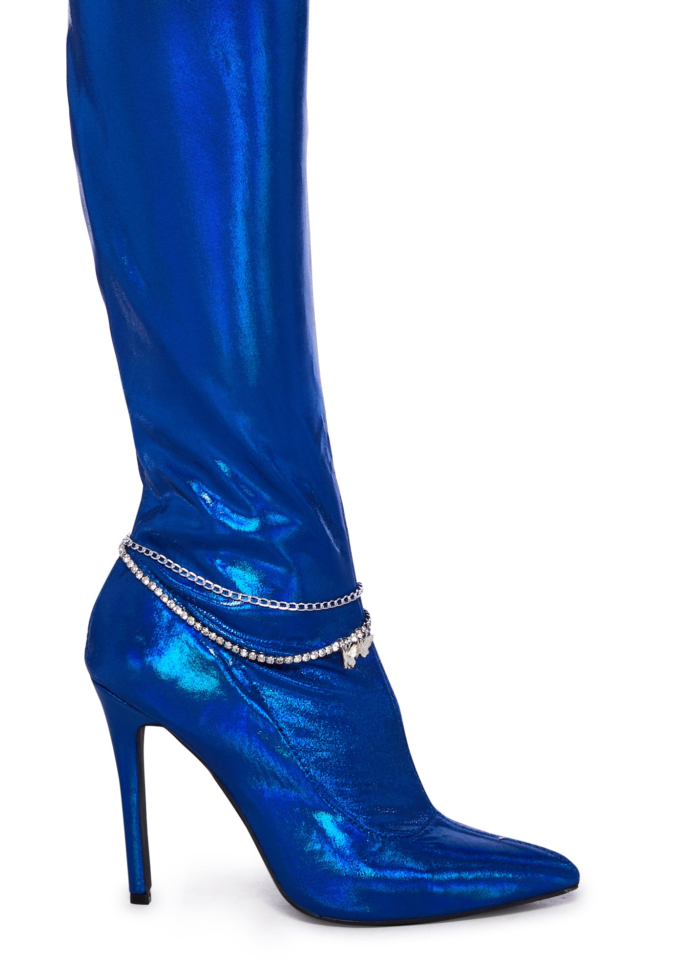 Electric blue thigh high boots outlet