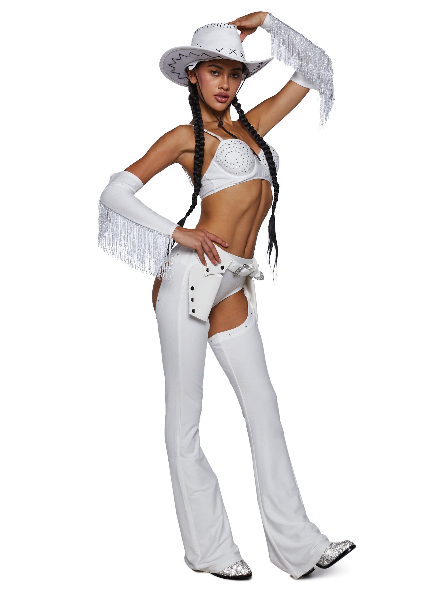 Trickz N' Treatz Howdy Bitch Cowgirl Costume - White Dolls Kill Trickz N' Treatz Howdy Bitch Cowgirl Costume - White Dolls Kill